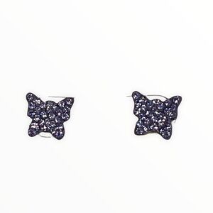 JCPenney Lavender Crystal Butterfly 10K Gold Earrings